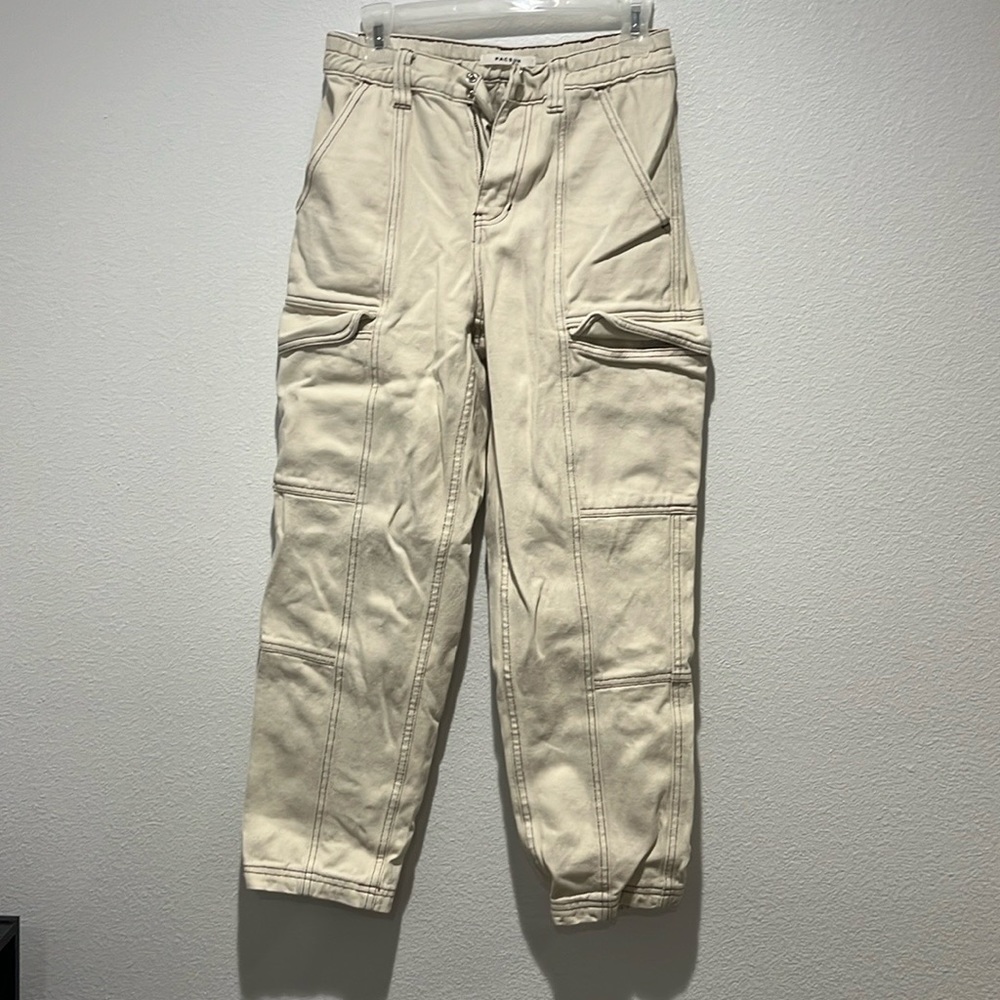 Cream Elastic Waist Jeans PacSun, S